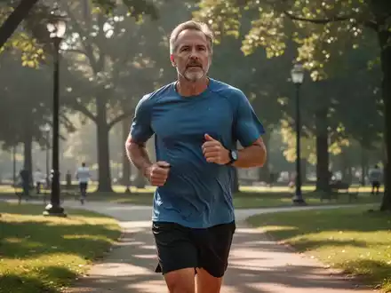 Ein Mann joggt an einem sonnigen Wochenende durch einen Park. - Foto: über boerse-global.de