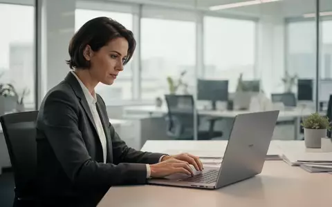 Ein Mitarbeiter arbeitet konzentriert an einem Laptop in einem modernen, hellen Büro. - Foto: über boerse-global.de