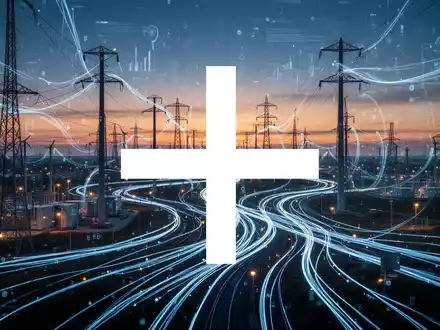 Moderne intelligente Stromnetzinfrastruktur mit digitalen Glasfaserkabeln in einer technologischen Landschaft. - Foto: über boerse-global.de