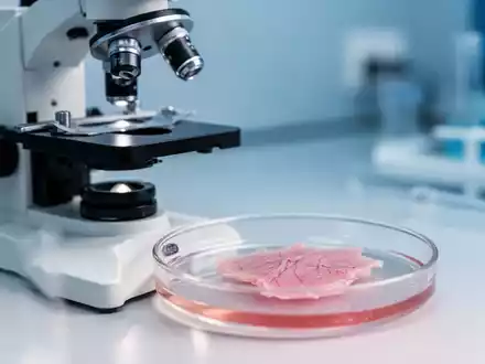 Ein medizinisches Labor-Mikroskop mit einer Gewebeprobe zur Erforschung von Long-COVID-Symptomen. - Foto: über boerse-global.de