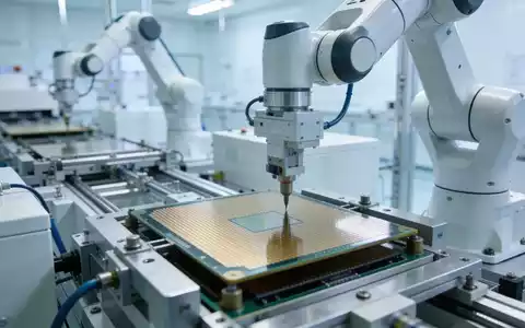 Hochmoderne Reinraum-Fertigung für Halbleiter mit Präzisionsrobotern und Silizium-Wafern. - Foto: über boerse-global.de