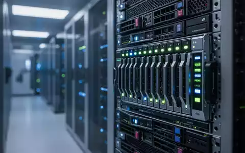 Moderne Server-Racks in einem Rechenzentrum mit blauer Beleuchtung, die die technologische Infrastruktur für KI-Modelle darstellen. - Foto: über boerse-global.de