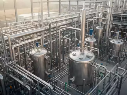 Moderne Industrieanlage zur chemischen Wiederverwertung mit Stahlrohren und Reaktoren. - Foto: über boerse-global.de