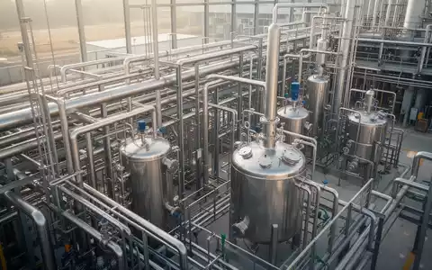 Moderne Industrieanlage zur chemischen Wiederverwertung mit Stahlrohren und Reaktoren. - Foto: über boerse-global.de