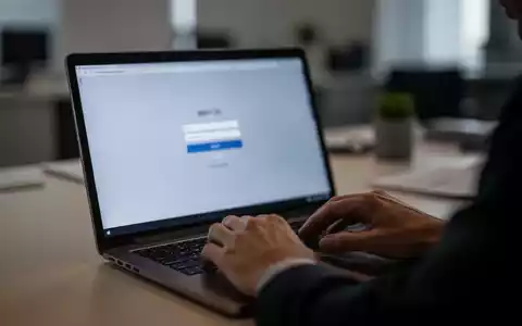 Nahaufnahme einer Person an einem Laptop in einem Büro, die auf die Tastatur tippt, während der Bildschirm unscharf ist. - Foto: über boerse-global.de