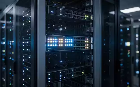 Nahaufnahme von blinkenden Statusleuchten in einem modernen Serverraum, die Sicherheit und IT-Infrastruktur symbolisieren. - Foto: über boerse-global.de