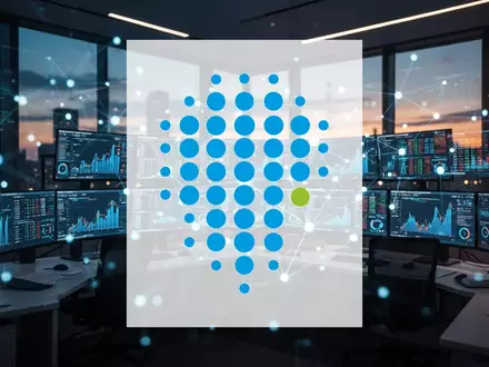 Abstrakte Darstellung eines modernen Logistik-Kontrollzentrums mit leuchtenden Datenknoten und professioneller Lichtstimmung. - Foto: über boerse-global.de