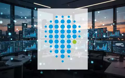 Abstrakte Darstellung eines modernen Logistik-Kontrollzentrums mit leuchtenden Datenknoten und professioneller Lichtstimmung. - Foto: über boerse-global.de