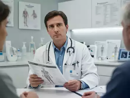 Ein Arzt in einer modernen Praxis bei der medizinischen Beratung zur Diagnostik. - Foto: über boerse-global.de