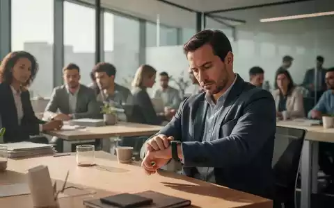 Ein professioneller Arbeiter in einem modernen Büro blickt nachdenklich auf seine Armbanduhr. - Foto: über boerse-global.de