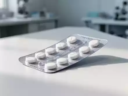 Eine Blisterpackung mit medizinischen Tabletten auf einem sterilen, weißen Untergrund in einer klinischen Umgebung. - Foto: über boerse-global.de