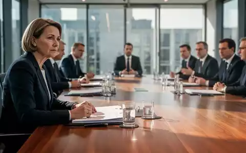 Vizekanzler Lars Klingbeil leitet eine Kabinettssitzung in einem modernen Konferenzraum mit Regierungsmitgliedern. - Foto: über boerse-global.de