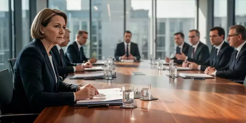 Vizekanzler Lars Klingbeil leitet eine Kabinettssitzung in einem modernen Konferenzraum mit Regierungsmitgliedern. - Foto: über boerse-global.de