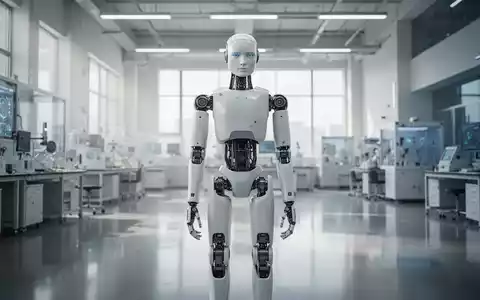 Ein hochmoderner humanoider Roboter steht in einem hellen, technologisch fortschrittlichen Labor. - Foto: über boerse-global.de