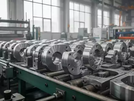 Moderne industrielle Fertigungsanlage mit Metallkomponenten in einer sauberen, professionellen Arbeitsumgebung. - Foto: über boerse-global.de