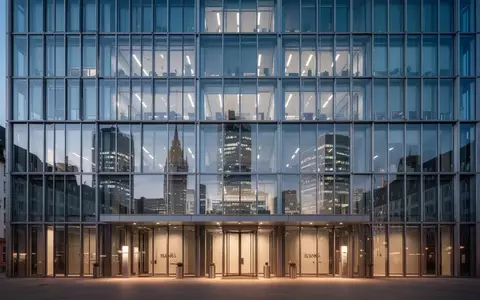 Modernes Bankgebäude in Frankfurt am Main bei Dämmerung. - Foto: über boerse-global.de