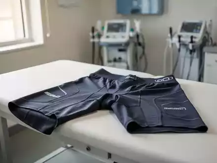 Spezialisierte Kompressionsshorts für die Ödemtherapie auf einem medizinischen Untersuchungstisch. - Foto: über boerse-global.de