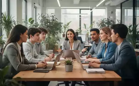 Junge Erwachsene arbeiten konzentriert und kooperativ in einem modernen Büro an ihren Laptops. - Foto: über boerse-global.de
