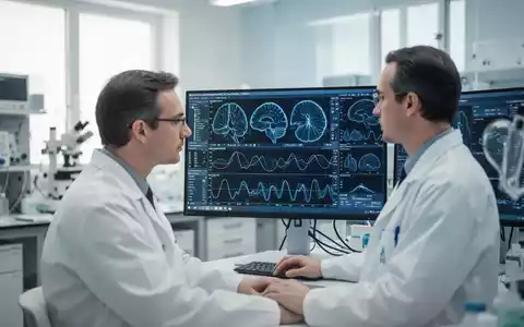 Ein Forscher arbeitet in einem modernen medizinischen Diagnostik-Labor an der Analyse neurologischer Daten. - Foto: über boerse-global.de