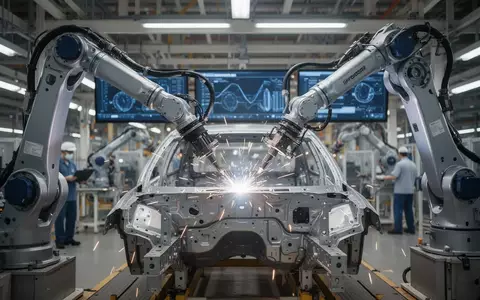 Roboterarme in einer modernen Hyundai-Produktionshalle bei der Fertigung eines Fahrzeugchassis. - Foto: über boerse-global.de