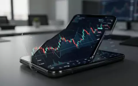Ein Smartphone mit einem abstrakten Handelschart auf dem Bildschirm in einem minimalistischen, modern beleuchteten Büro. - Foto: über boerse-global.de