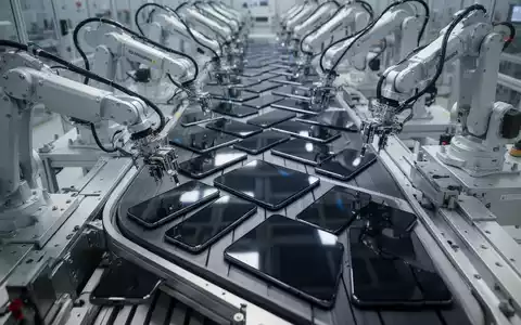 Präzisionsfertigung von OLED-Smartphone-Displays an einer automatisierten Produktionslinie in einer Fabrik. - Foto: über boerse-global.de