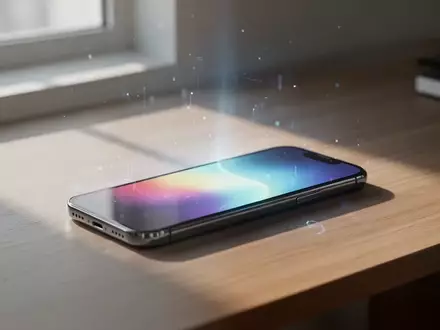 Ein modernes Smartphone auf einem minimalistischen Schreibtisch bei natürlichem Tageslicht als Symbol für KI-Integration. - Foto: über boerse-global.de