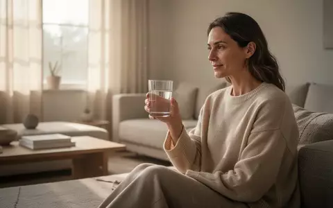 Eine entspannte Person hält ein Glas Wasser in einem sonnendurchfluteten, minimalistischen Raum. - Foto: über boerse-global.de