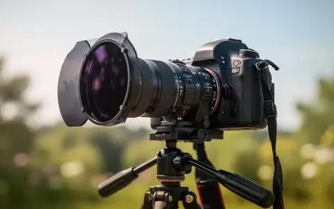 Eine professionelle Kamera mit aufgesetztem Solarfilter steht auf einem Stativ und ist auf den Himmel gerichtet. - Foto: über boerse-global.de