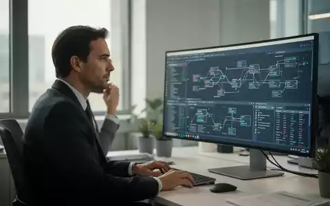 Eine Fachkraft arbeitet konzentriert an einer komplexen digitalen Prozesssteuerung in einem modernen Büro. - Foto: über boerse-global.de