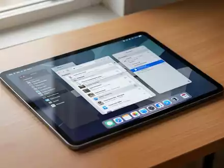 Ein iPad Pro auf einem Schreibtisch zeigt eine Desktop-Benutzeroberfläche, während es in einer hellen, professionellen Arbeitsumgebung liegt. - Foto: über boerse-global.de