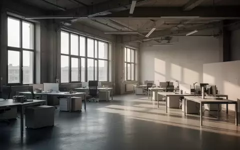 Leere, moderne Büroetage in einem Industriegebäude bei natürlichem Lichteinfall. - Foto: über boerse-global.de