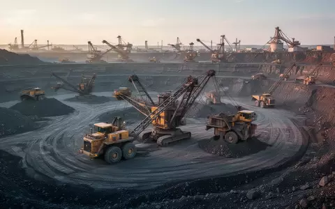 Moderne Bergbauanlage in einem Tagebau während des Sonnenaufgangs mit schwerem Gerät. - Foto: über boerse-global.de