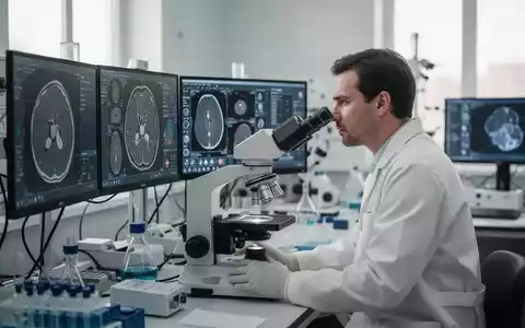 Ein Wissenschaftler arbeitet in einem modernen medizinischen Labor an einem Mikroskop zur Krebsforschung. - Foto: über boerse-global.de