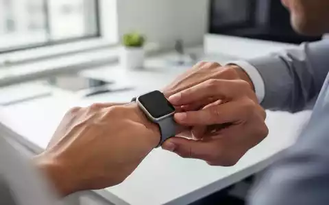 Eine Person trägt eine moderne Smartwatch in einem hellen Büro, Fokus auf dem Gerät am Handgelenk. - Foto: über boerse-global.de