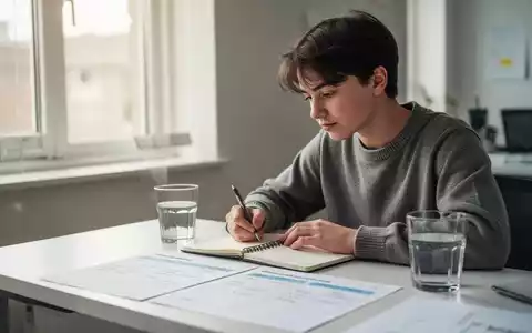 Eine junge Person sitzt nachdenklich an einem Schreibtisch mit einem Notizbuch in einer hellen, ruhigen Umgebung. - Foto: über boerse-global.de