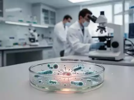 Ein wissenschaftliches Labor mit einer Petrischale im Vordergrund und einem Forscher im unscharfen Hintergrund. - Foto: über boerse-global.de
