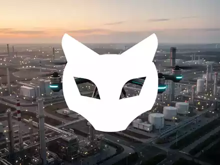 Moderne Drohnentechnologie fliegt über eine industrielle Landschaft bei Dämmerung. - Foto: über boerse-global.de