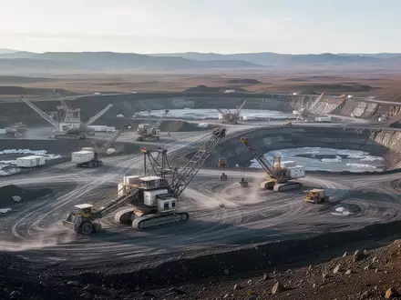 Moderne Lithium-Abbaustätte in einer weitläufigen Landschaft mit schwerem Gerät bei Tageslicht. - Foto: über boerse-global.de