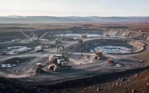 Moderne Lithium-Abbaustätte in einer weitläufigen Landschaft mit schwerem Gerät bei Tageslicht. - Foto: über boerse-global.de
