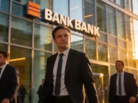 Geschäftiges Treiben im Frankfurter Bankenviertel vor einem modernen Bürogebäude bei spätem Nachmittagslicht. - Foto: über boerse-global.de