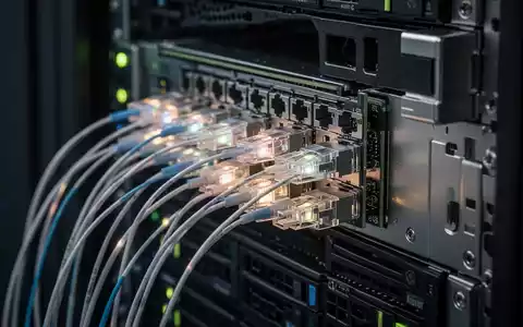 Nahaufnahme von hochmoderner Netzwerk-Hardware und Glasfaser-Verbindungen in einem KI-Rechenzentrum. - Foto: über boerse-global.de