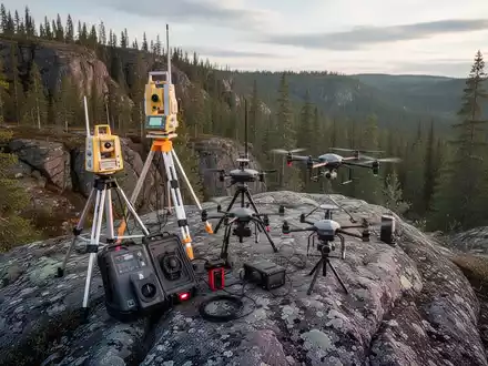 Geologische Vermessungsausrüstung in einer abgelegenen Waldlandschaft während einer Rohstoffuntersuchung. - Foto: über boerse-global.de