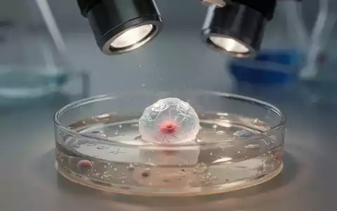 Ein mikroskopisches Gehirn-Organoid in einer Laborschale zur Erforschung neuronaler Entwicklungsprozesse. - Foto: über boerse-global.de