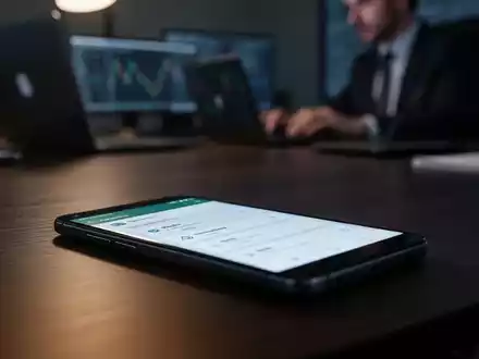 Ein modernes Android-Smartphone auf einem Schreibtisch in einer professionellen Büroumgebung. - Foto: über boerse-global.de