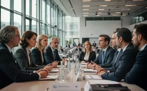 Teilnehmer eines Fachkongresses für Arbeitnehmervertreter im Gespräch in einem hellen Konferenzraum in Berlin. - Foto: über boerse-global.de