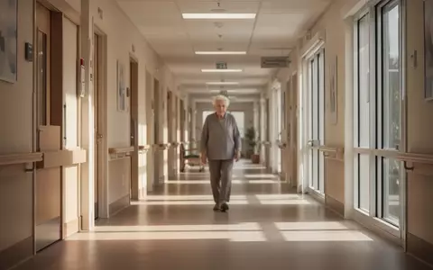 Ein heller, langer Flur in einer Pflegeeinrichtung, in dem eine ältere Person in der Ferne zu sehen ist. - Foto: über boerse-global.de
