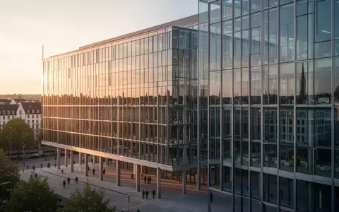 Moderne Architektur der Deutschen Bundesbank bei Sonnenuntergang. - Foto: über boerse-global.de