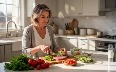 Eine Frau bereitet in einer sonnendurchfluteten Küche eine gesunde Mahlzeit zu, um ihre kognitive Gesundheit zu fördern. - Foto: über boerse-global.de