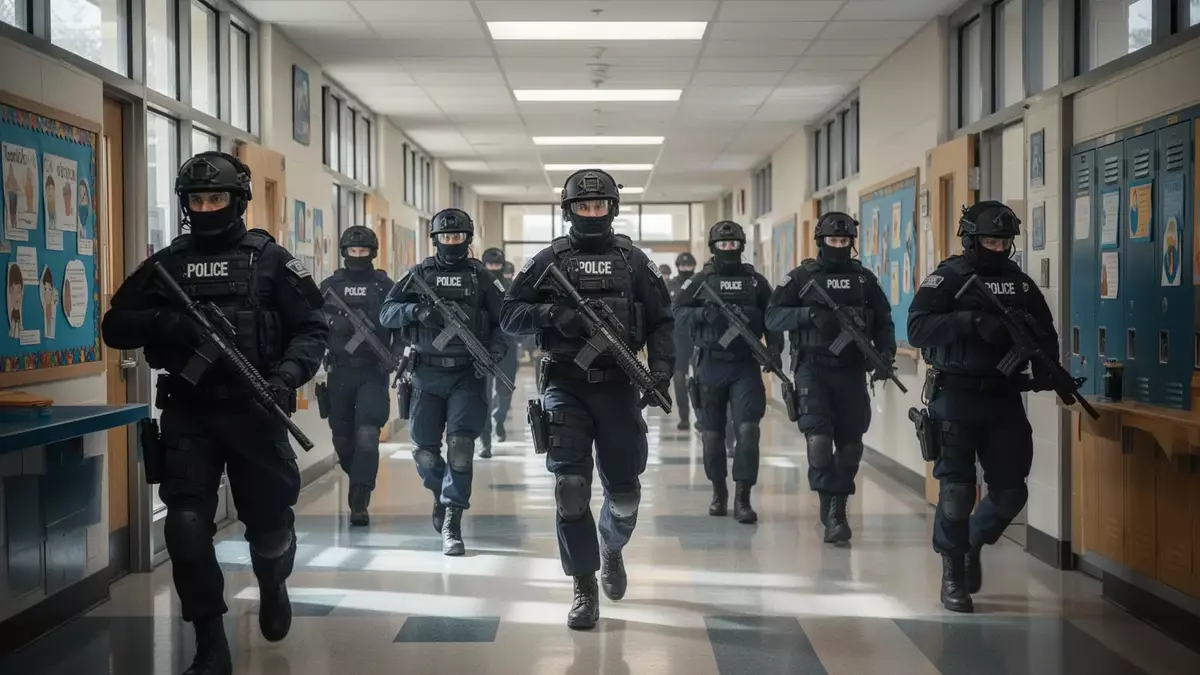 Polizei Heilbronn trainiert Amoklage an Neuenstadter Schule mit Großübung